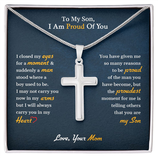 My Son | Proud of You - Stainless Steel Cross Necklace